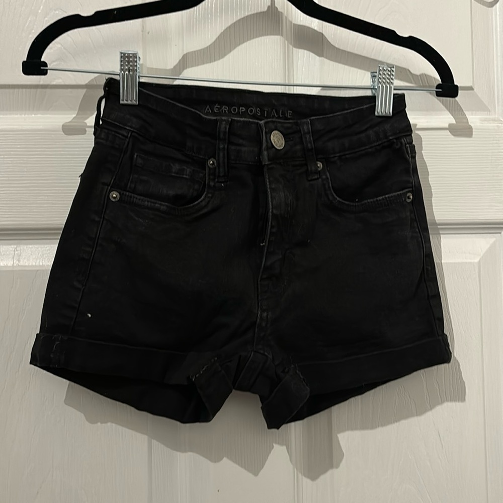 Aeropostale Black High Rise midi short‎